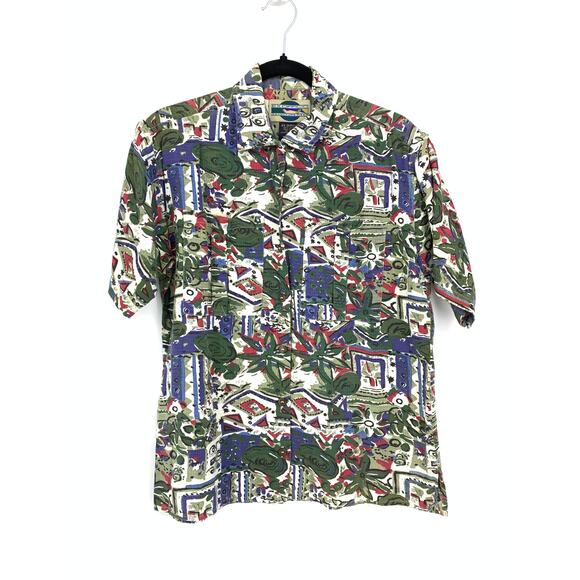 VTG ExOfficio Adventure Wear Button Down Shirt Womens M Floral Print Multicolor - Picture 1 of 4